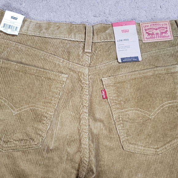 Levis Corduroy Pants Men's 31x30* Golden Brown Mid Rise Relaxed Straight Low Pro - Picture 7 of 8